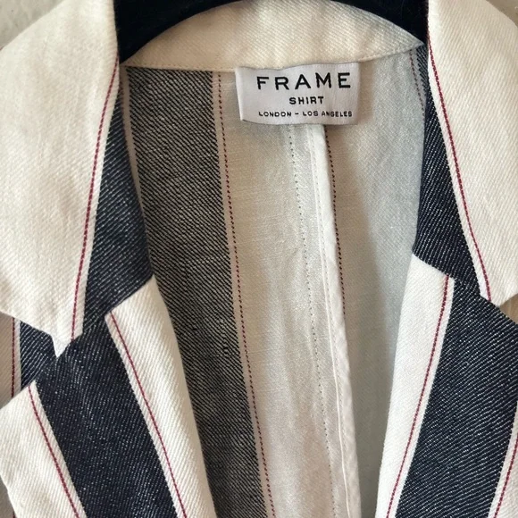 Frame‎ Striped Black and White Women's Blazer - Picture 3 of 5
